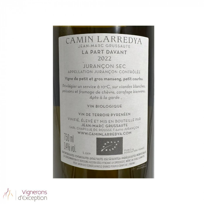 Domaine Camin Larredya Jurançon "La Part Davant" dry white 2022