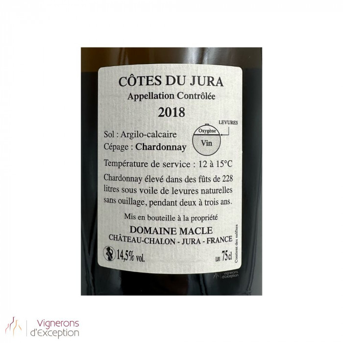 Domaine Macle Côtes-du-Jura Chardonnay sous voile dry white 2018