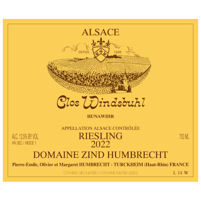 Domaine Zind-Humbrecht Riesling "Clos Windsbuhl" dry white 2022