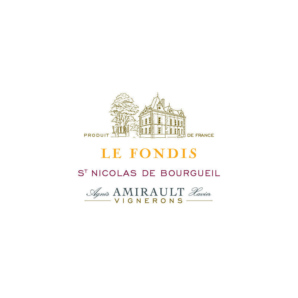 Clos des Quarterons Saint-Nicolas de Bourgueil "Le Fondis" rouge 2020 etiquette