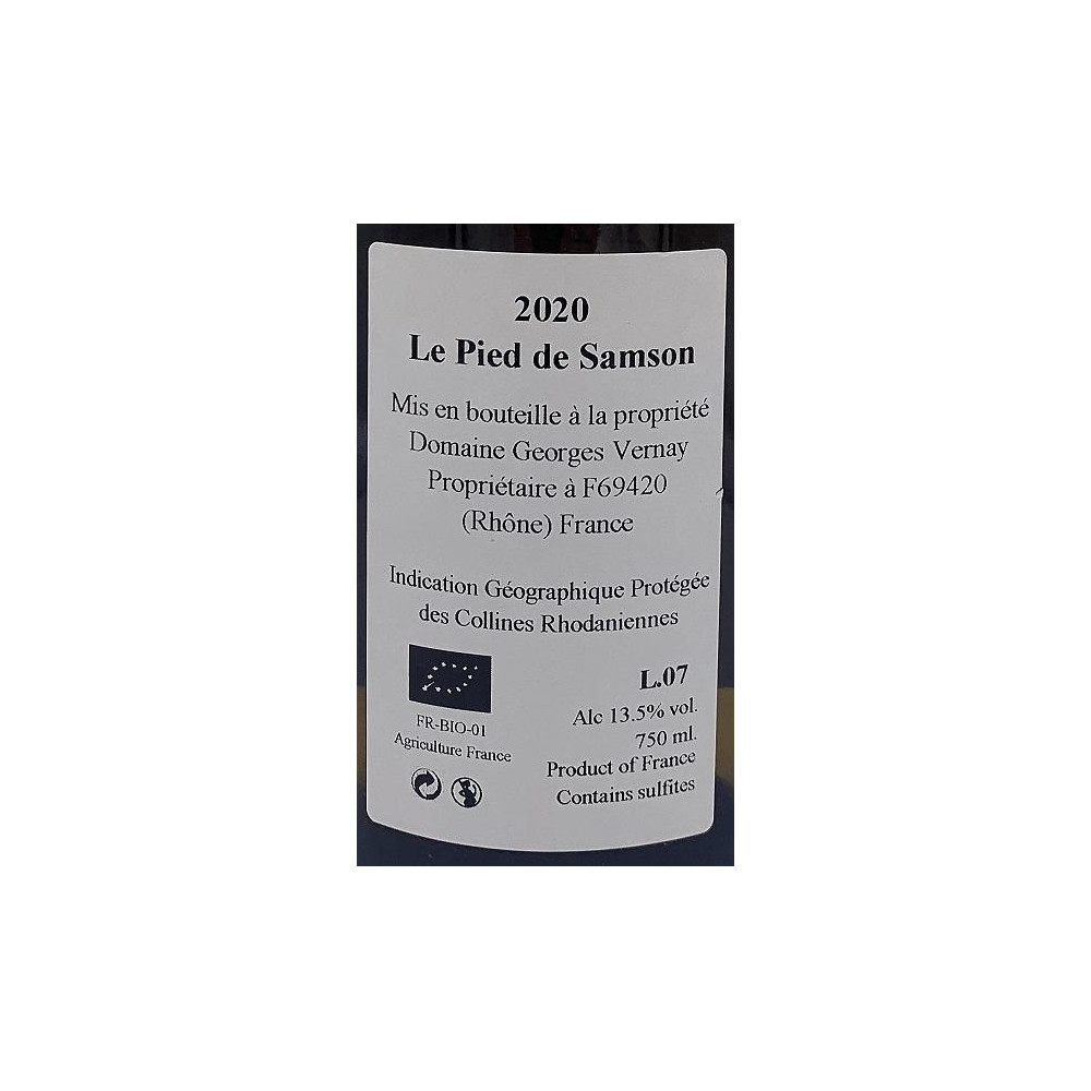 Domaine Georges Vernay "Le Pied de Samson" (Viognier) dry white 2022