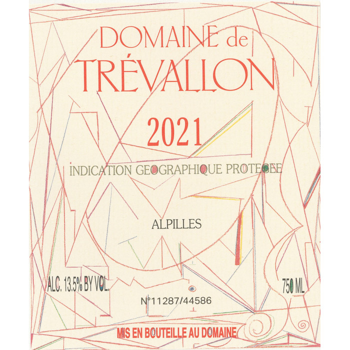 Domaine de Trévallon rouge 2021 etiquette