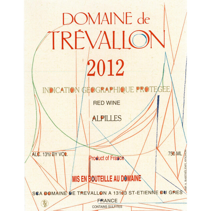 Domaine de Trévallon rouge 2012 etiquette