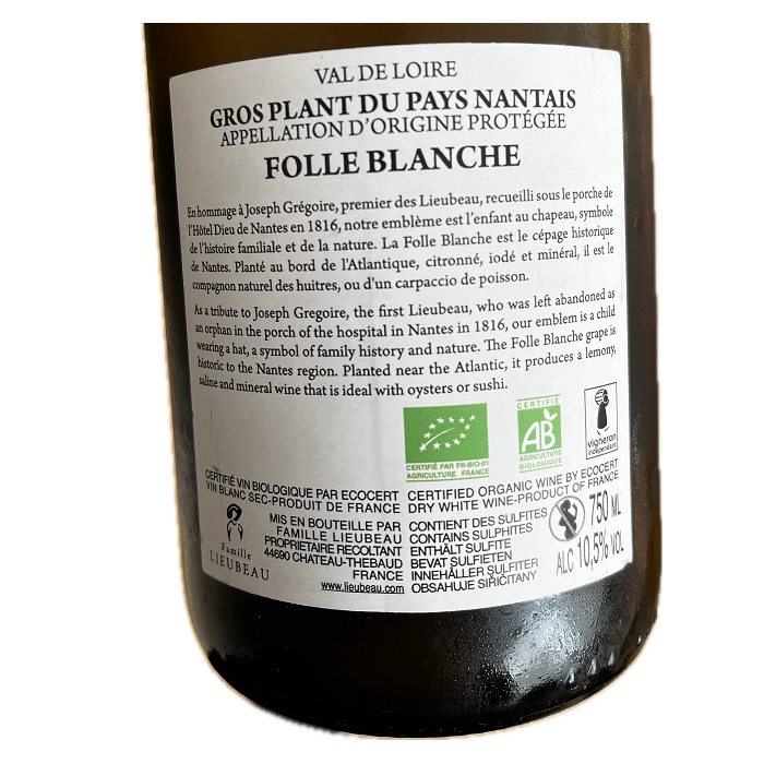 Famille Lieubeau Gros Plant "Folle Blanche" dry white 2023