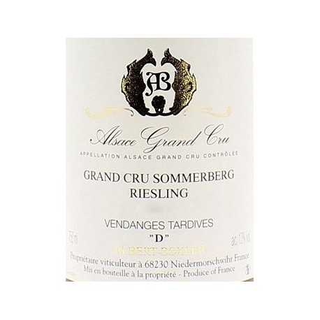 Domaine Albert Boxler Riesling Grand Cru Sommerberg D Vieilles Vignes Vendanges Tardives 2011 blanc moelleux etiquette