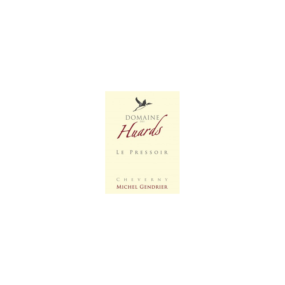Domaine des Huards Cheverny "Le Pressoir" rouge 2020 etiquette Domaine des Huards Cheverny "Le Pressoir" rouge 2020 etiquette