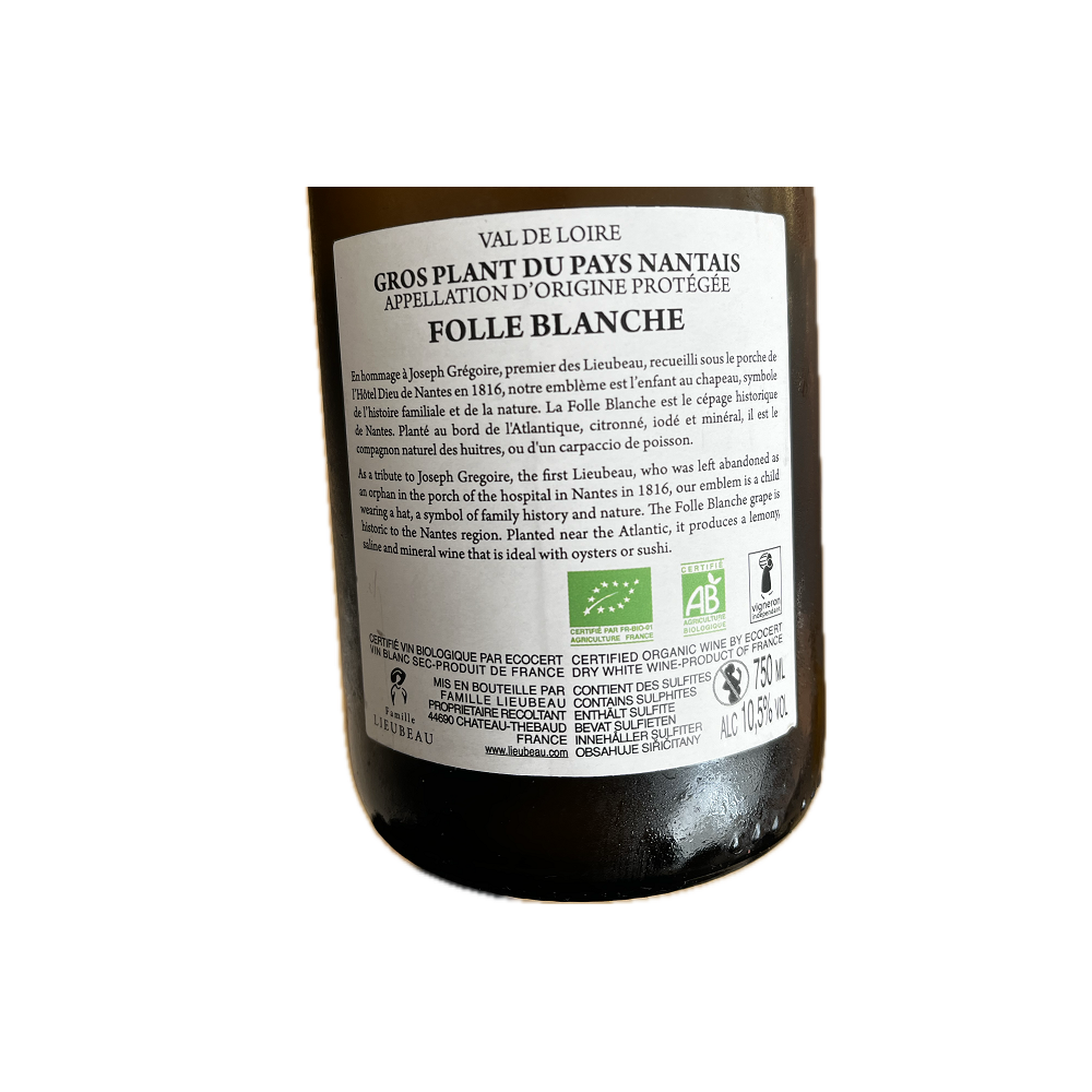 Famille Lieubeau Gros Plant "Folle Blanche" dry white 2023 (3 bottles)