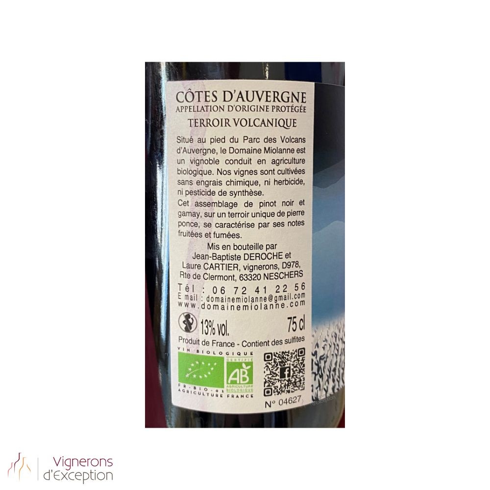 Domaine Miolanne Côtes d'Auvergne "Volcane" red 2022