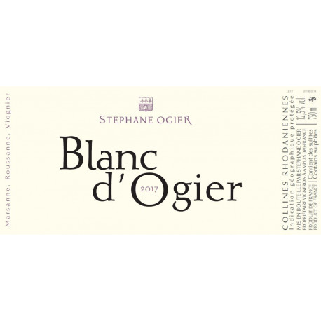 Domaine Stephane Ogier "Blanc d'Ogier" 2022 etiquette