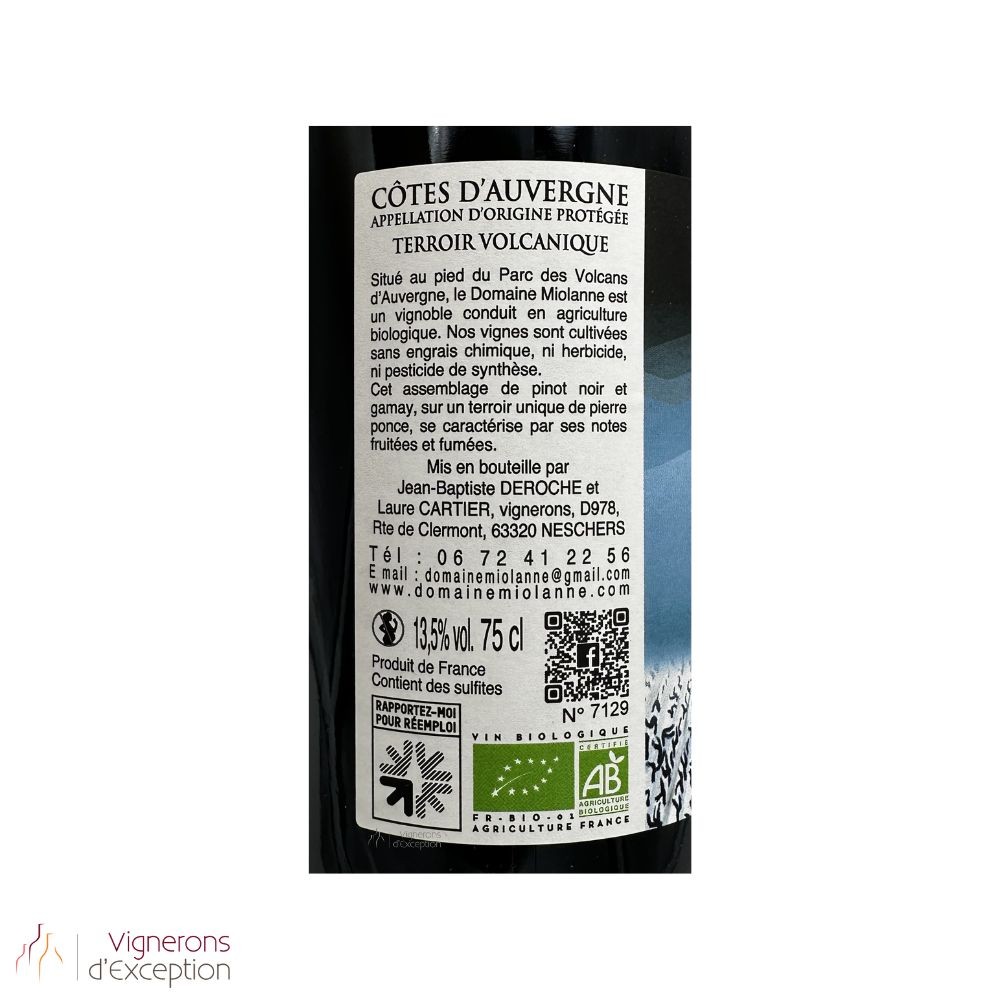 Domaine Miolanne Côtes d'Auvergne "Volcane" rouge 2023
