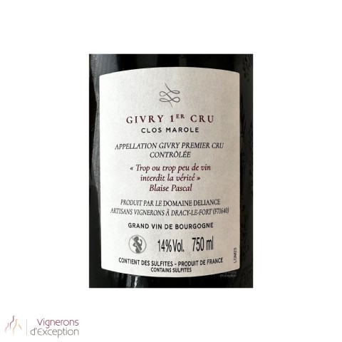 Domaine Deliance Givry 1er Cru Clos Marole red 2023 2