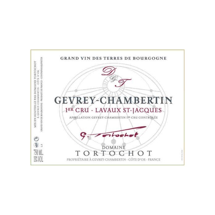 Domaine Tortochot Gevrey Chambertin 1er Cru "Lavaux Saint Jacques" rouge 2022 etiquette