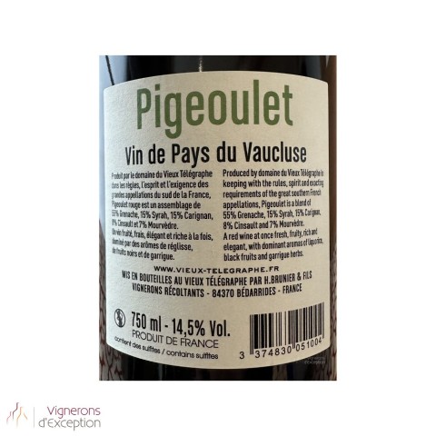 Vignobles Brunier "Le Pigeoulet des Brunier" rouge 2022 2