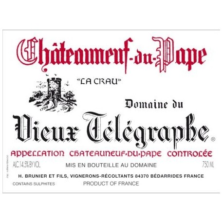 Domaine du Vieux Telegraphe Chateauneuf-du-Pape rouge 2007 etiquette Domaine du Vieux Telegraphe Chateauneuf-du-Pape rouge 2007 etiquette
