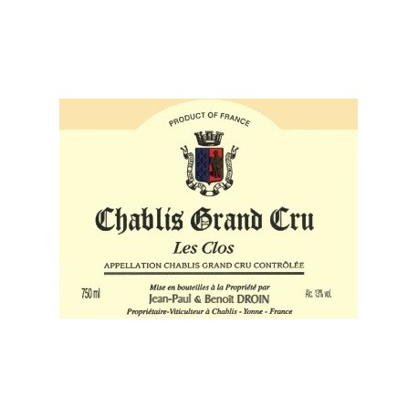 Domaine Droin Chablis Grand Cru "Les Clos" 2014 dry white