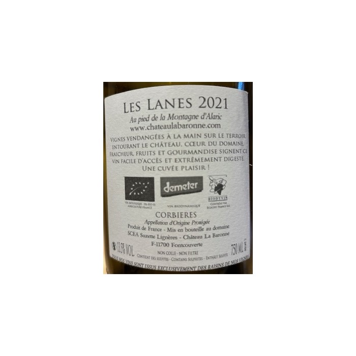 Château La Baronne Corbières "Vignes des Lanes" rouge 2021