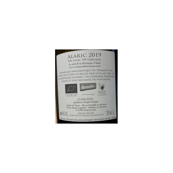 Chateau La Baronne "En Montant l'Alaric" red 2019