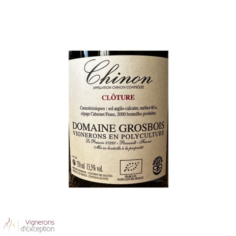 Domaine Grosbois Chinon "Clôture" rouge 2020 2