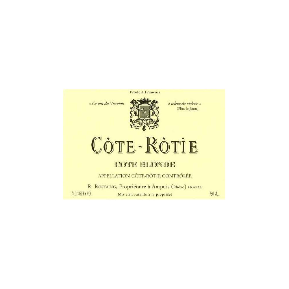 Rostaing cote rotie Cote Blonde 2022 etiquette Rostaing cote rotie Cote Blonde 2022 etiquette