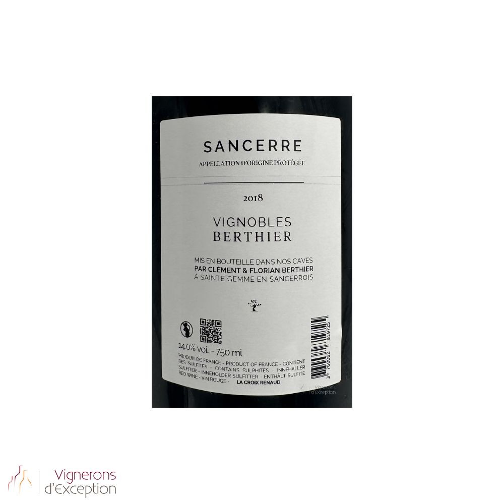 Domaine Berthier Sancerre "La Croix Renaud" rouge 2018 (3 bouteilles)