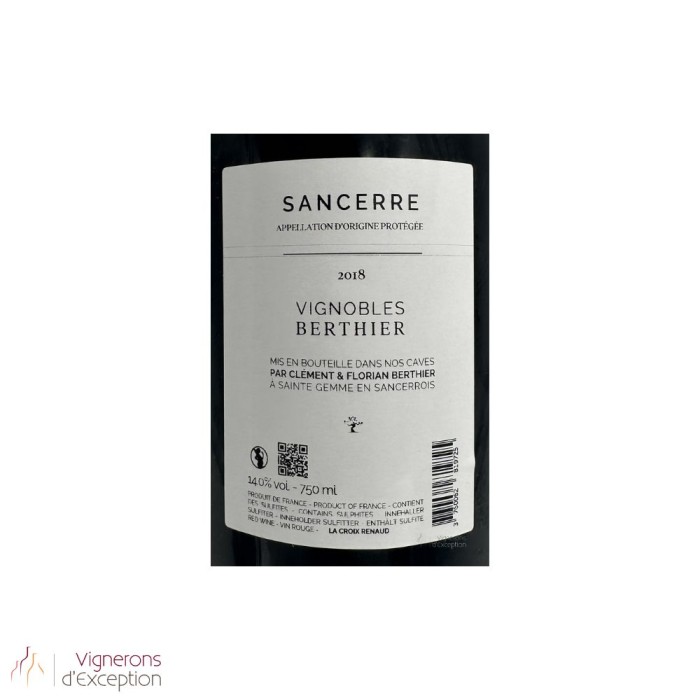 Domaine Berthier Sancerre "La Croix Renaud" rouge 2018 (3 bouteilles)