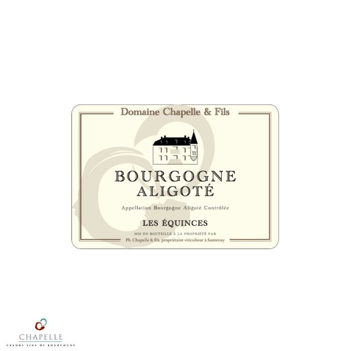 Domaine Chapelle Bourgogne aligoté blanc sec 2023 etiquette