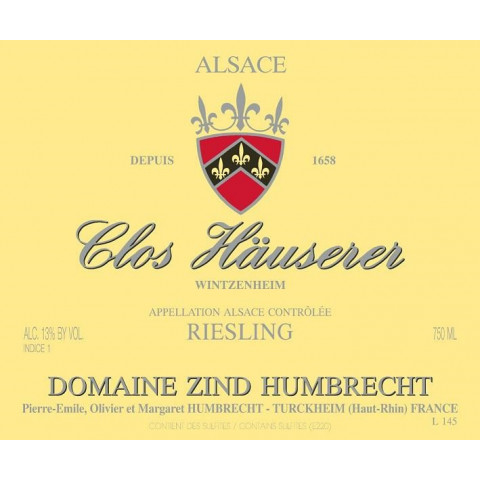 Domaine Zind-Humbrecht Riesling "Clos Häuserer" blanc sec 2023 bouteille 2