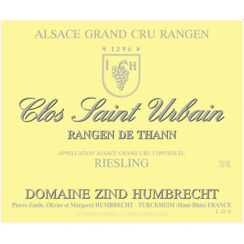 Domaine Zind-Humbrecht Riesling "Clos Saint Urbain Rangen de Thann" blanc sec 2023 bouteille 2