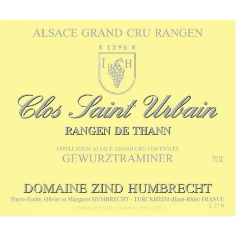Domaine Zind-Humbrecht Gewürztraminer "Clos Saint Urbain Rangen de Thann" blanc sec 2023 bouteille 2