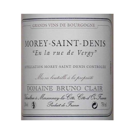Domaine Bruno Clair Morey Saint Denis En la rue Vergy blanc 2013 etiquette