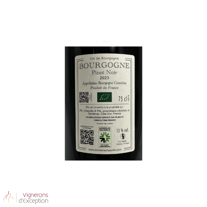 Domaine Chapelle Bourgogne "Pinot Noir" rouge 2023