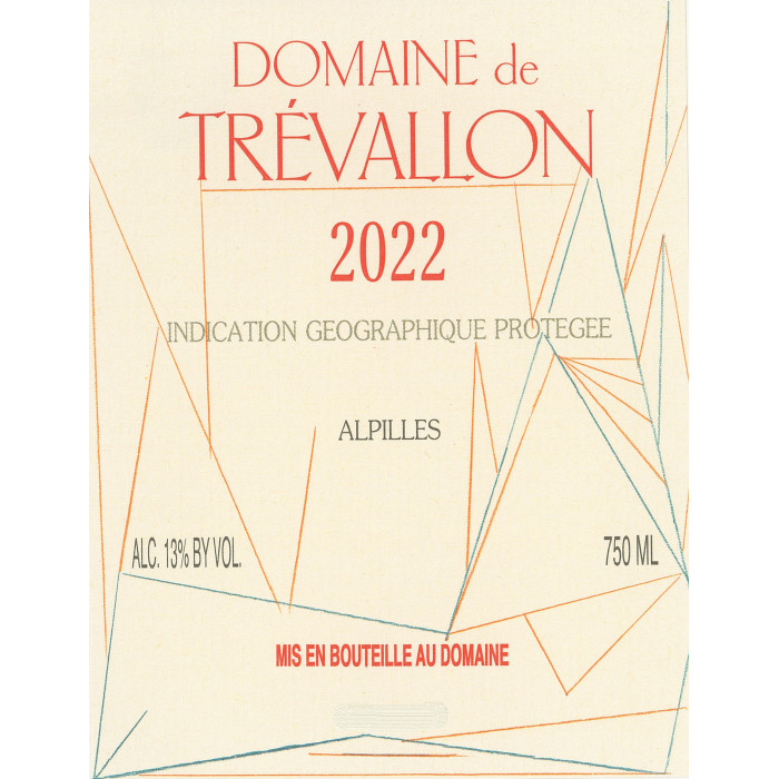 Domaine de Trévallon blanc 2022 etiquette Domaine de Trévallon blanc 2022 etiquette