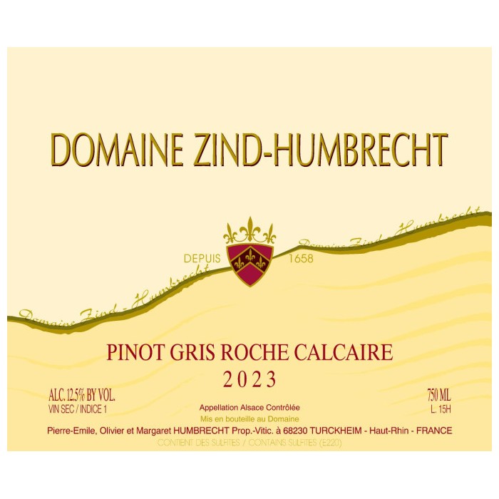 Domaine Zind-Humbrecht Pinot Gris "Roche Calcaire" dry white 2023