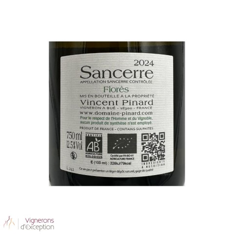 Domaine Vincent Pinard Sancerre "Florès" blanc sec 2022 2