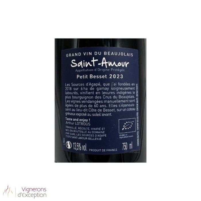 Les Sources d'Agapé Saint-Amour "Petit Besset" red 2023