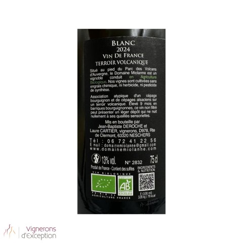Domaine Miolanne (chardonnay pinot gris gewurztraminer) blanc sec 2024 bouteille 2