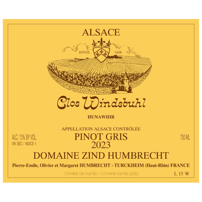 Domaine Zind-Humbrecht Pinot Gris "Clos Windsbuhl" dry white 2023