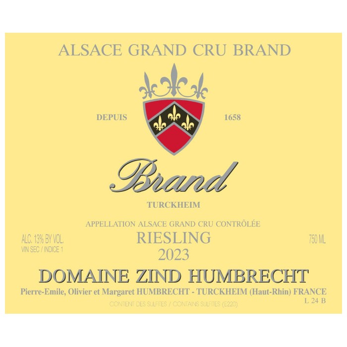 Domaine Zind-Humbrecht Riesling Grand Cru Brand dry white 2023