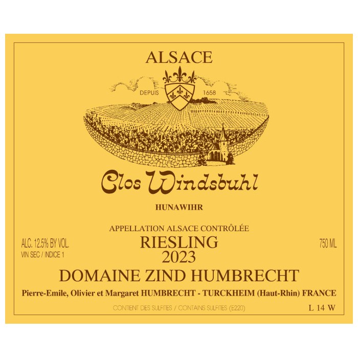 Domaine Zind-Humbrecht Riesling "Clos Windsbuhl" dry white 2023