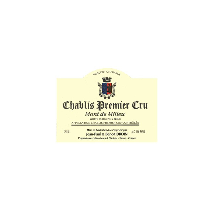 Domaine Droin Chablis 1er Cru Mont de Milieu 2024 étiquette