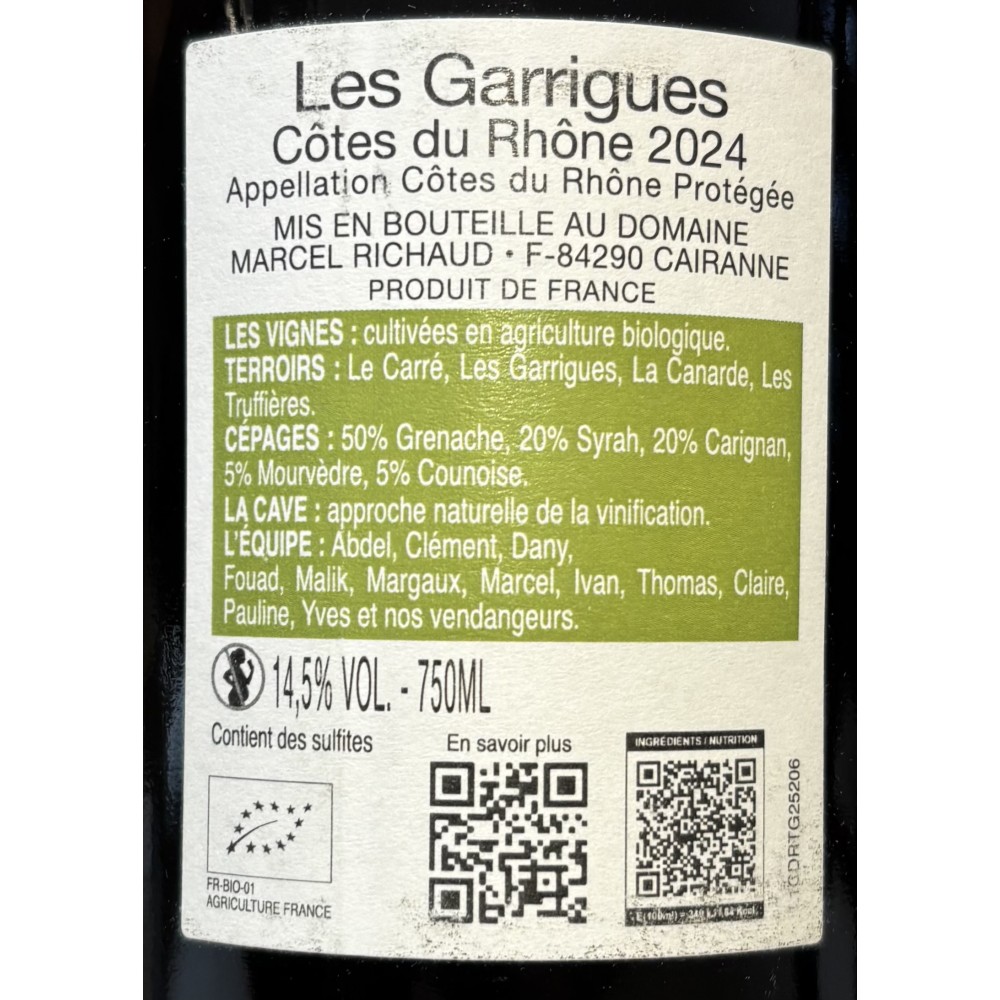 Domaine Richaud Côtes du Rhône "Les Garrigues" red 2024
