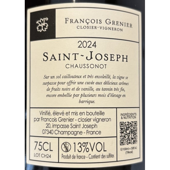 Domaine François Grenier Saint Joseph "Chaussonot" red 2024