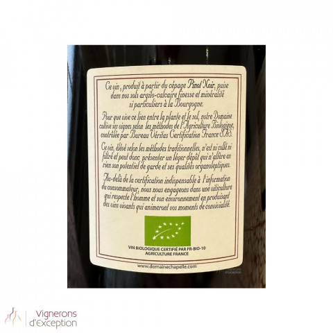 Domaine Chapelle Santenay rouge 1er cru "La Comme" 2023 bouteille 2