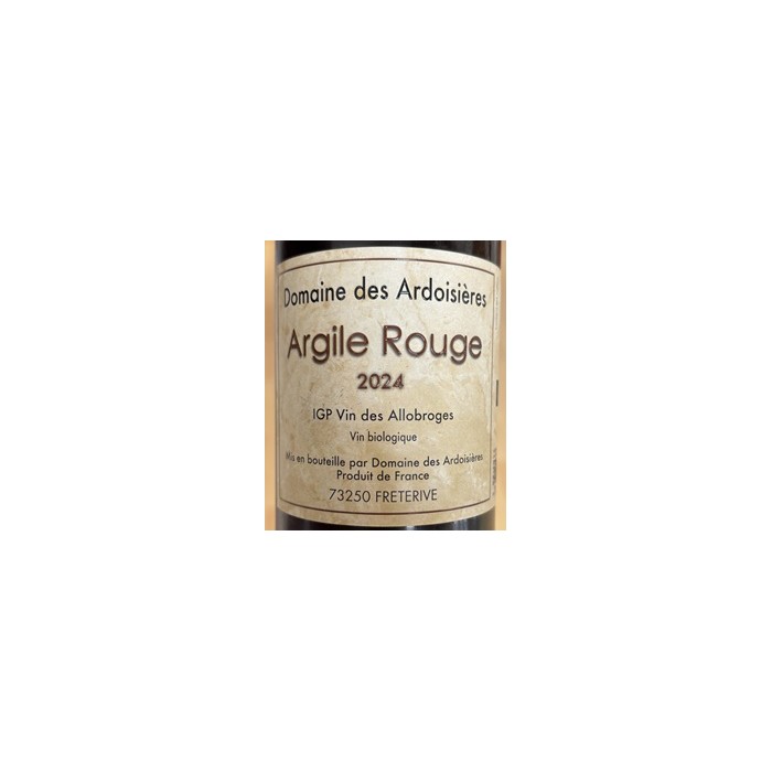 Domaine des Ardoisières "Argile" rouge 2024 etiquette