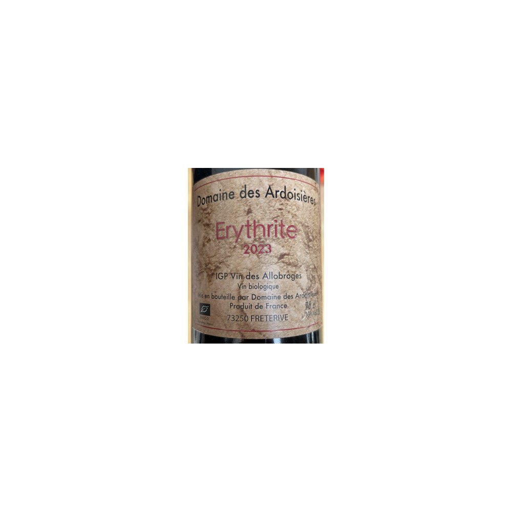 Domaine des Ardoisières "Erythrite" (mondeuse) etiquette rouge 2023