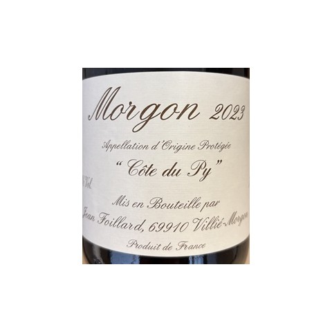 Domaine Jean Foillard Morgon Cote du Py rouge 2023 bouteille 2