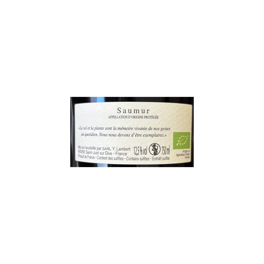 Domaine Arnaud Lambert Saumur "Mazurique" rouge 2023 contre etiquette