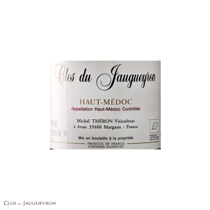 Clos du Jaugueyron Haut-Médoc rouge 2021 etiquette