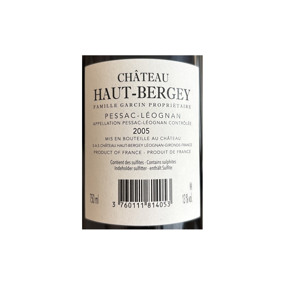 Château Haut-Bergey Pessac-Léognan red 2005 label