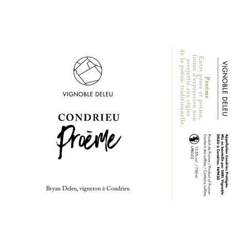 Bryan Deleu Condrieu "Proème" blanc sec 2024